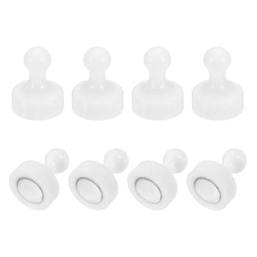 Imagem de PATIKIL 8 peças de pinos de ímãs, 1 x 0,8 ímãs fortes de geladeira quadro branco magnético tachinhas decorativas para geladeira Locker calendário escritório, branco
