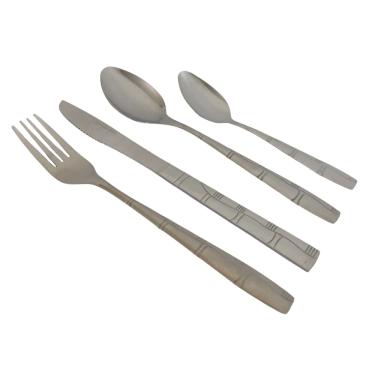 Imagem de Faqueiro 24 Peças Aço Inox Monobloco Cabo Design Bambu