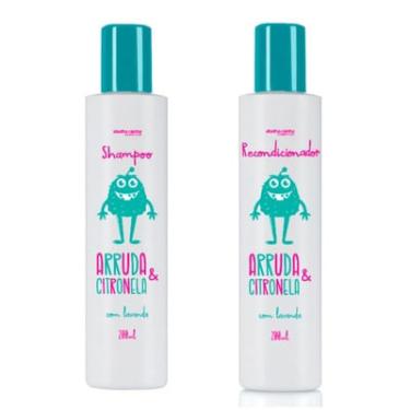 Imagem de Kit Shampoo 200 Ml Mais Recondicionador 200 Ml Arruda E Citronela Contra Piolhos Abelha Rainha