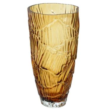 Imagem de Vaso decor vidro (ambar) 32cm texturizado florarte