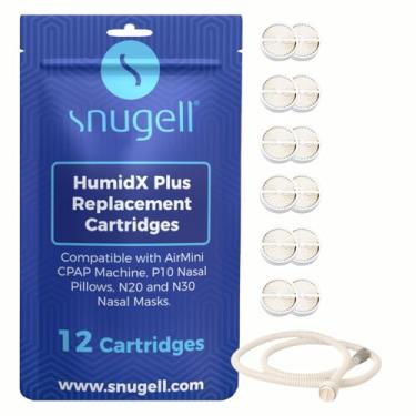 Imagem de HumidX Plus Replacement Cartidges by Snugell (12-Pack) - for ResMed Airmini HumidX Plus - Compatible with P10 Nasal Pillow and N20/N30 Nasal Masks