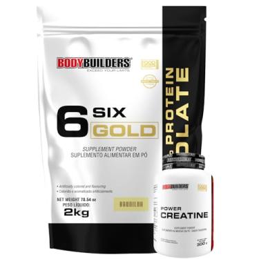 Imagem de Kit Whey 6 Six Gold 100% Isolate Baunilha 2kg + Power Creatina 100g - Bodybuilders