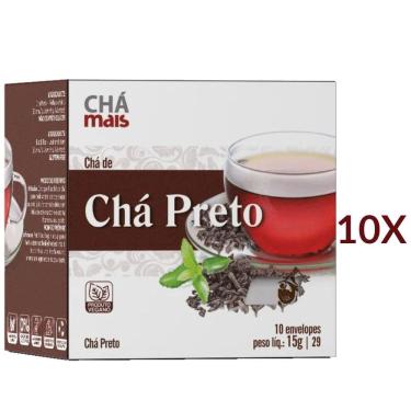 Imagem de Chá Preto Cx. com 10 Sachês Vegano, Kit 10.