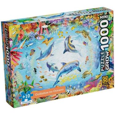 Imagem de Puzzle 1000 Peças Mini Golfinhos no Oceano - Grow