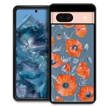 Imagem de CARLOCA Capa compatível com Google Pixel 8A, estampa de arte botânica floral papoulas ultra proteção à prova de choque de silicone macio TPU antiderrapante traseira para Google Pixel 8A