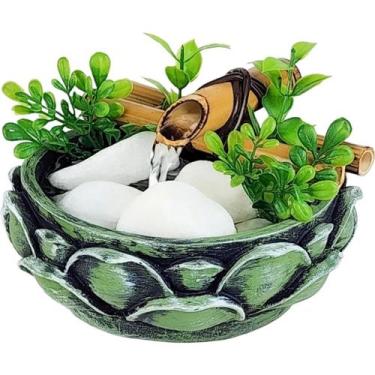 Imagem de Fonte De Agua Cascata 2 quedas Bambu Flor Lotus Decoracao - NoBrand, 1