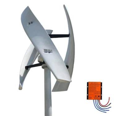 Imagem de 48v,HYZHANHONG Gerador eólico híbrido de eixo vertical eólico-solar de 8000 W, turbina eólica de levitação magnética de 220 V, 12 V, 24 V e 48 V com controlador MPPT para (branco)