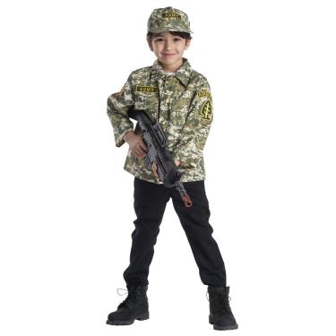 Imagem de Costume Dress-Up America Kids Pretend Play Set Army