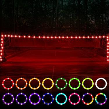 Imagem de Eliteemo Luz De Led Para Rede Badminton E Pickleball, Luzes Com Aro 17 Pés Controle Remoto, 16 Cores Que Mudam, Um Ótimo Complemento Jogar Tênis Infantil, Vôlei Infantil Jogos Quintal (Rede Não Incl