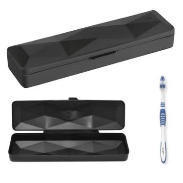 Imagem de Kit Porta Escova De Dente Estojo Portátil Preto com Escova - Mormino