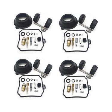 Imagem de Kit de reparo de carburador diafragma de êmbolo peças de junta de agulha flutuante para Yamaha Seca II XJ600N XJ600S 1996-2003 XJ600 XJ 600 N S (4 conjuntos)