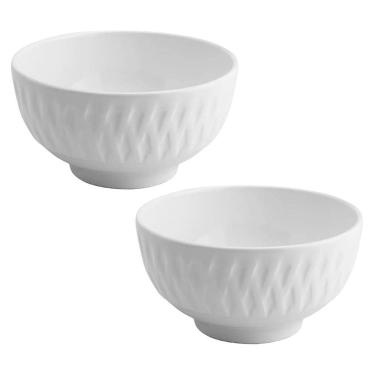 Imagem de Jogo 2 Tigelas Bowl Porcelana Branca Balloon 300ml Caldos ou Servir - Lyor