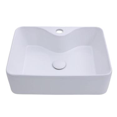 Imagem de Cuba de Apoio para Banheiro Retangular Louça Cerâmica Cornalina Pingoo.casa - Branco