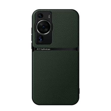 Imagem de Kepuch Capa para Huawei P60 Pro - Litchi Grano Case Placa de Metal Embutida - Verde
