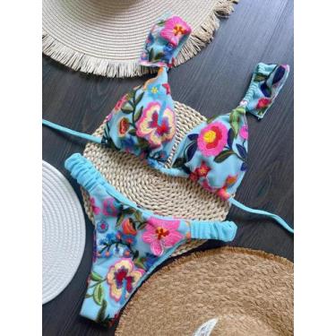 Imagem de Biquini Bordado Artesanal Sexy Feminino RUOTONSEPT - Modelo Triângulo 