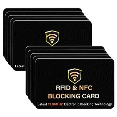 Imagem de SaiTech IT Cartão com bloqueio RFID – um protege toda a carteira, protetor de crédito de débito bancário sem contato NFC, bloqueador de ID ATM Guard (preto), Preto/branco, 10 pack, Cartão RFID