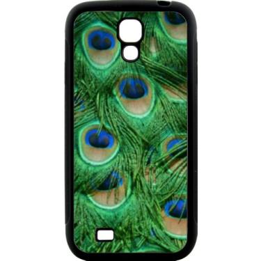 Imagem de Rikki Knight Capa para Samsung Galaxy S4 Green Peacock Feathers (borracha rígida TPU com proteção contra choque)