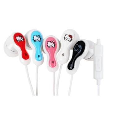 Imagem de Bandal & Neoul Fones de ouvido intra-auriculares oficialmente licenciados da KITTY com capacidade de microfone e controle de volume (azul)