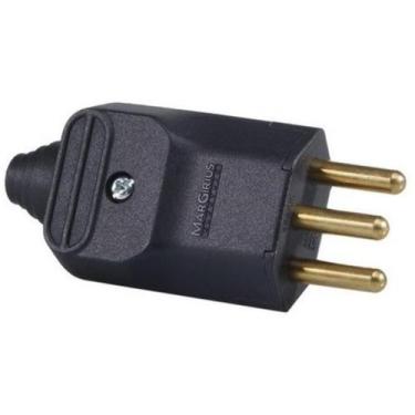 Imagem de Plugue Macho Com Prensa Cabo Preto 2P+T 20A 180 Margirius