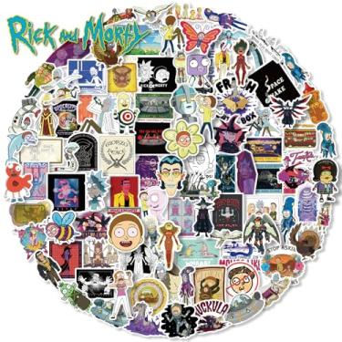 Imagem de Adesivos originais de Rick e Morty (100 peças), adesivos de vinil à prova d'água oficialmente licenciados, decoração de anime de desenho animado com Morty e Rick, decalques de vinil à prova d'água