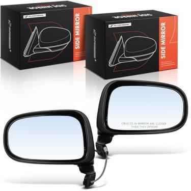 Imagem de A-Premium Par (2) espelhos retrovisores elétricos do lado do motorista e do passageiro - Compatível com Toyota Previa 1991-1997 - Espelho retrovisor externo preto dobrável manual não aquecido