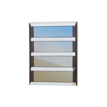 Imagem de Janela De Aluminio Basculante Elite Vidro Reflex 80cm X 60cm Brimak Mix Corten
