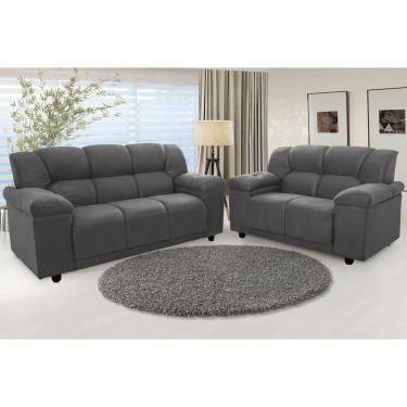 Imagem de Conjunto Estofado 2 E 3 Lugares Manaus Hellen Estofados Cinza