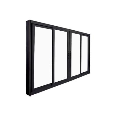 Imagem de Janela De Correr Abertura Central Premium 4 Folhas Vidro Liso 100x120cm Crv Portas E Janelas Preto