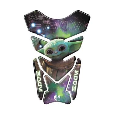 Imagem de Protetor De Tanque Adesivo Moto Honda Yamaha Suzuki Star Wars Bebe Yoda Verde