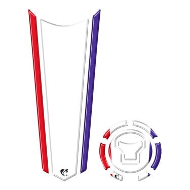 Imagem de Adesivo Faixa Gravata Tanque E Bocal Moto Resinado Variados Branco