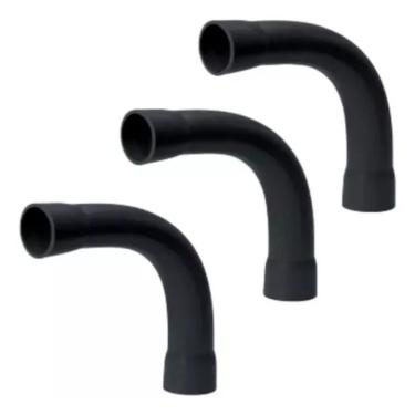 Imagem de Kit 3 Unidades Curva 90° Com Luva Conduite Eletrotuto 3-4 Preto