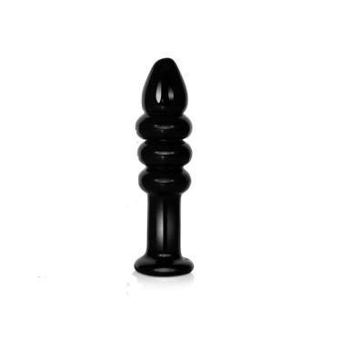 Imagem de Plug Anal De Vidro 14cm Preto - Lovetoys - Preto