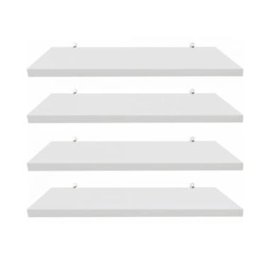 Imagem de Kit 04 Prateleiras 50cm Branco MDF Nichos Sala Quarto Cozinha Banheiro