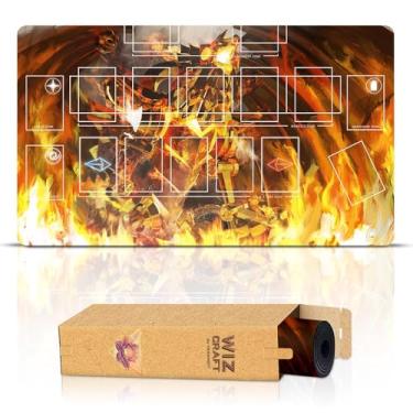 Imagem de Wizcraft The Winged Dragon of Ra, One-Player (Stitched) - Compatible with Yugioh Playmat, TCG - Master Rule Duel Field Zones, Large 1-Player Card Game Mat - Original Play Mat Art