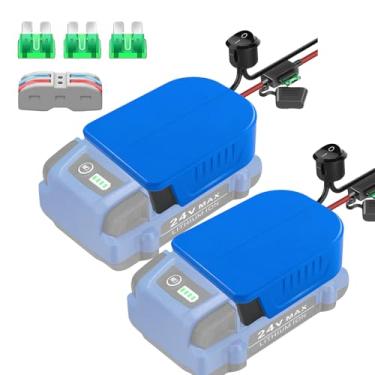 Imagem de DEWDYS Pacote Com 2 Adaptadores Power Wheels Para Bateria Kobalt 24V Max Fusível, Conector Carro Rc, Robótica De Calibre 14, Caminhão, Uso Faça Você Mesmo, Trabalho Kb624-03 Kb524-03 Kb424-03 Kb224-