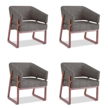 Imagem de Conjunto com 4 Poltronas Air Cinza - Mobly