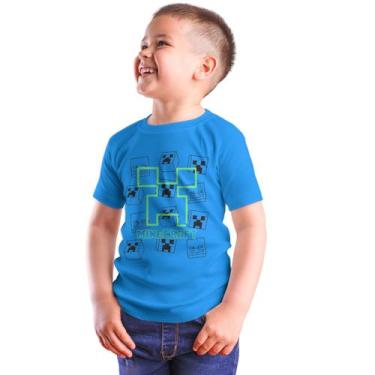 Imagem de Camiseta Minecraft Camisa Infantil Estampada Jogo Unissex Básica - Gle