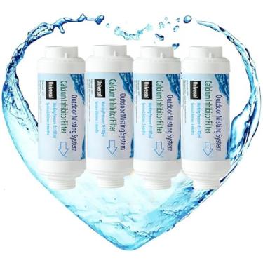 Imagem de H&G Lifestyles Misting System Filtro de inibidor de cálcio para o filtro de água em linha Patio Misters reduz efetivamente manchas de água dura, água morna