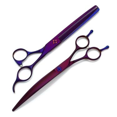 Imagem de Tesoura profissional de cuidado de cães, tesouras de corte de cabelo de animais de estimação de 7 polegadas, aço inoxidável VG10, com parafusos CNC