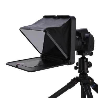 Imagem de Teleprompter Portátil Dobrável Com Controle Remoto para a Câmera SLR por Telefone, um Alto Teleprompter TC7 Portátil para Curtas -metragens Rápidas e Ensino on -line Online
