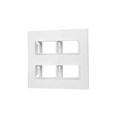 Imagem de Espelho Placa 4x4 2+2 Posições C/ Suporte Linha Vivaz Ilumi - 77070
