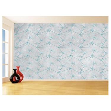 Imagem de Papel De Parede Concreto Linhas Azul Turquesa 3,5M Kkt286 - Você Decor