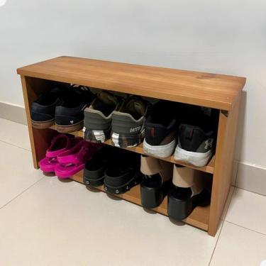 Imagem de Sapateira Banco de Madeira para Hall de Entrada Organizador de Sapato 