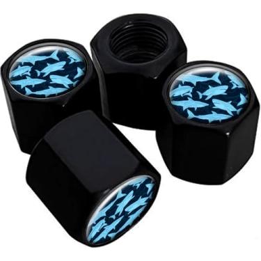 Imagem de Tampas de haste de válvula de pneu de metal, pacote com 4, tampas de haste de roda de carro, tampas de válvula de ar universais de alumínio para carros, caminhões, SUVs, bicicletas, motocicletas