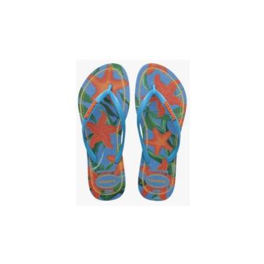 Imagem de Chinelo Feminino Tropical Slim Havaianas 021072, Azul, 38