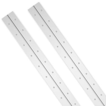 Imagem de 2 peças de dobradiças contínuas e de piano de 50 cm, dobradiça de piano de aço inoxidável resistente com orifício, dobradiça dobrável para porta de armário de 0,1 cm de espessura/3 cm de largura