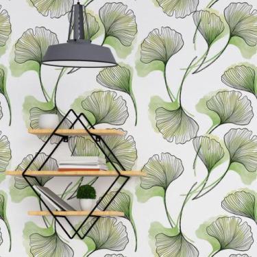Imagem de Papel de Parede Adesivo Abstrato Folhas N018115 - Adesivo BR
