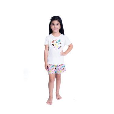 Imagem de Pijama Infantil SHORT E BLUSA Lana ESMALTE I Personagens Roupa De Dorm