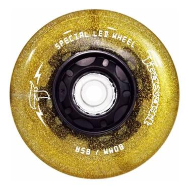 Imagem de Roda Para Patins 80mm Traxart Led/glitter Cor Dourado (jg C 4)