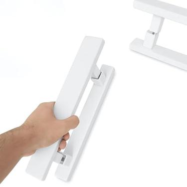 Imagem de Par Puxador Barra Chata 45cm Branco Porta Madeira Vidros Pivotante Cor